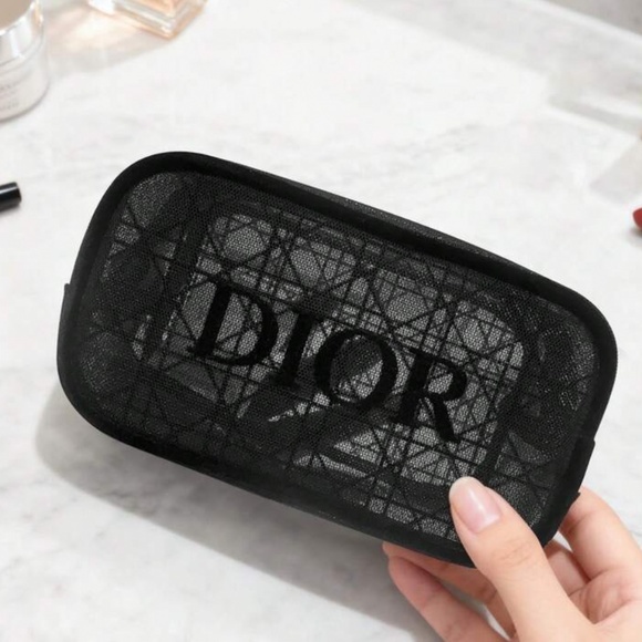 Dior Handbags - NWT Christian Dior Materiel Black Mesh Makeup Bag